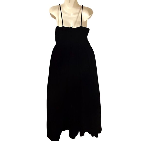 Unbranded Black Plush Velvet Evening Slip Dress SZ 10 Glam Cocktail Y2K - Picture 2 of 6